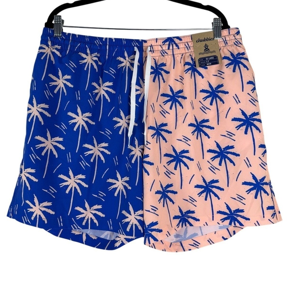 Chubbies‎ Mens XXL Swim Trunks Blue Palm Tree Weekend Kings 5.5" Classic New